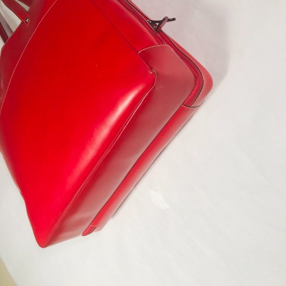 Lodis Audrey Work Bag Large Red 100% leather business Briefcase  Fire engine - Picture 8 of 13